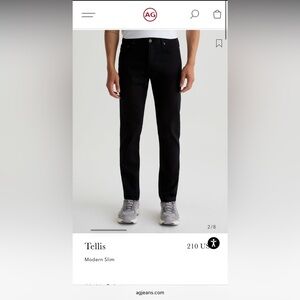 AG brand The Tellis Modern Slim Men's Black Jeans size 32x34